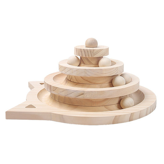 Juguete Interactivo de Madera para Gatos con Plataforma Giratoria - Image 5