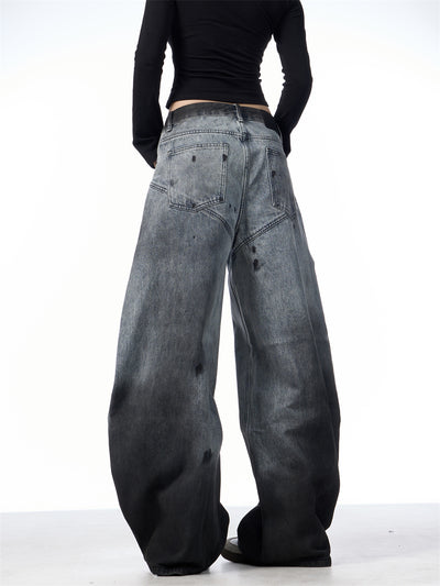 Pantalones Jeans Sueltos Efecto Desteñido con Tinta Splash - Image 17