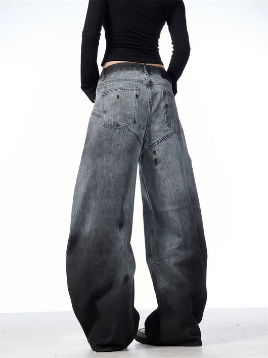Pantalones Jeans Sueltos Efecto Desteñido con Tinta Splash - Image 17
