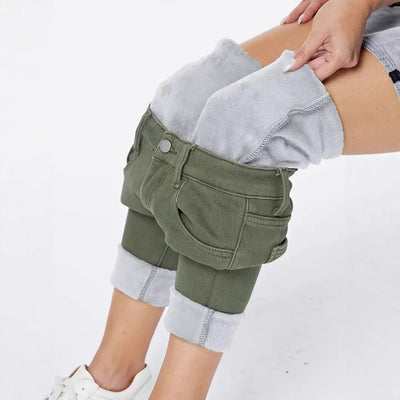 Pantalón Skinny Denim Tiro Alto Lavado Verde Oscuro - Image 3