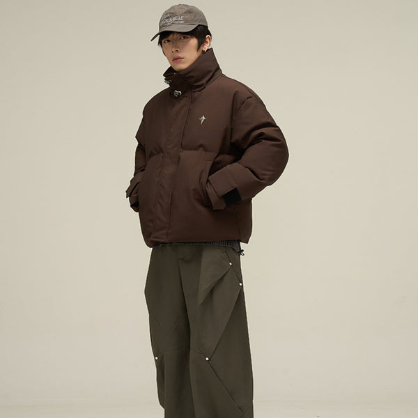 Chaqueta Acolchada de Algodón Estilo Retro Americano para Hombre