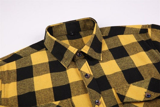 Camisa de Franela Cuadriculada Casual para Hombre con Bolsillos de Pecho - Image 14