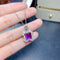 Amethyst Suit Female Crystal Clean Fire Burst Silver Inlaid Light Luxury Style Pendant