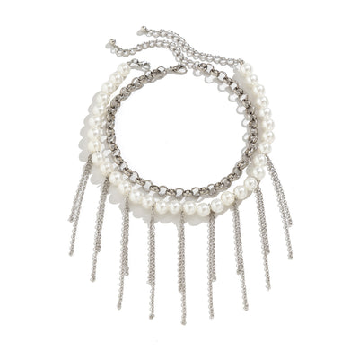 Collar Retro Doble Capa con Borla de Perla - Accesorio Elegante para Mujer - Image 5