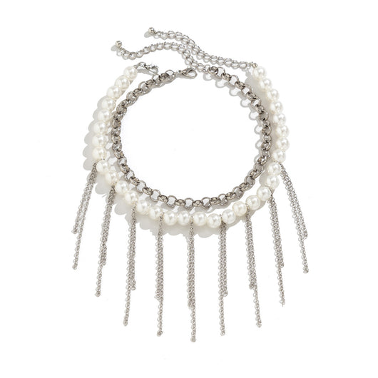 Collar Retro Doble Capa con Borla de Perla - Accesorio Elegante para Mujer - Image 5