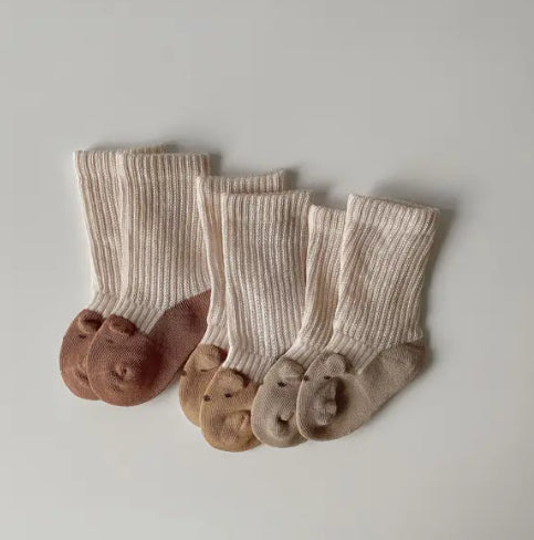 Calcetines Infantiles con Contraste de Colores Otoñales y Diseño Estéreo - Image 9