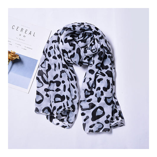 Bufanda Estampado Leopardo Minimalista Clásica para Mujer - Image 5