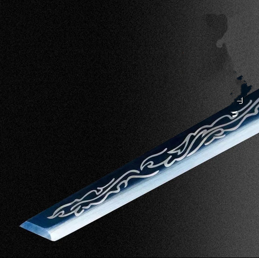 Sable Dragón Azul Longquan - Acero Manganeso Forjado, Pieza de Colección Premium - Image 5