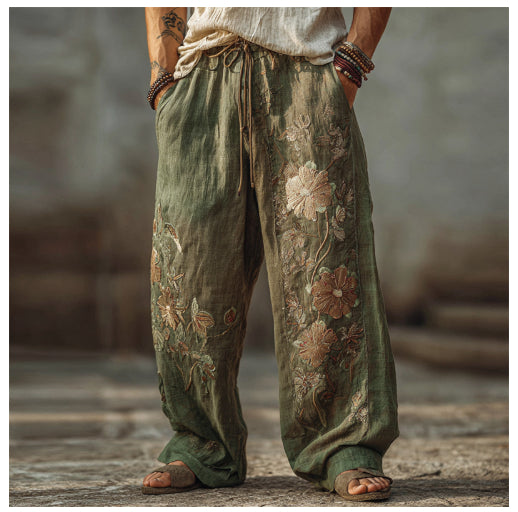 Pantalones Casuales Holgados con Estampado Digital para Hombre - Image 11