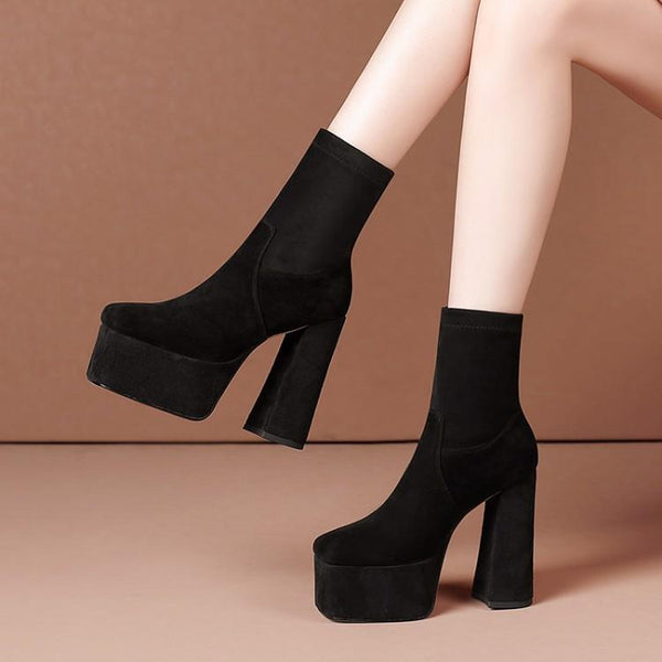 Botines de Plataforma con Punta Cuadrada para Mujer - Image 7