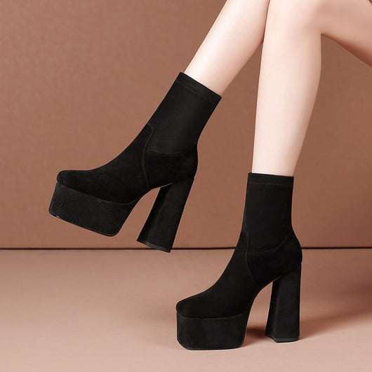 Botines de Plataforma con Punta Cuadrada para Mujer - Image 7