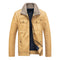 Men's Leather Jacket with Thickened Velvet Lining