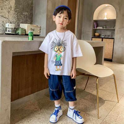 Conjunto Infantil de Dos Piezas con Pantalones Capri Cortos - Image 9