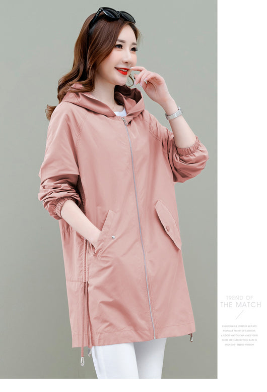 Chaqueta Cortaviento Casual Mujer Largo Medio - Image 17