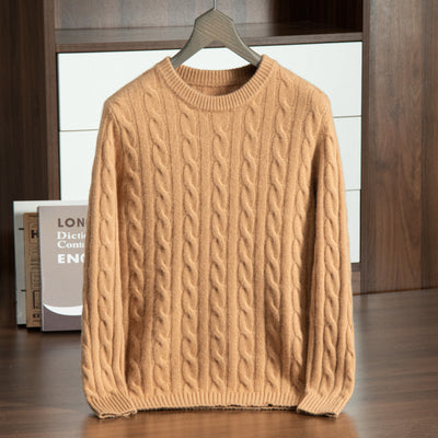 Camisa de Cachemira Pura para Hombre Cuello Redondo Tejido Reforzado - Image 2