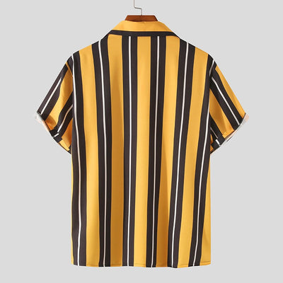 men's shirt, shirt, yellow, black, white, casual, streetwear - Image 10