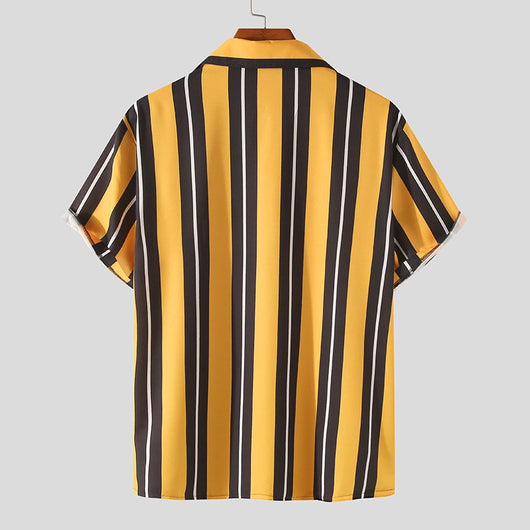 men's shirt, shirt, yellow, black, white, casual, streetwear - Image 10