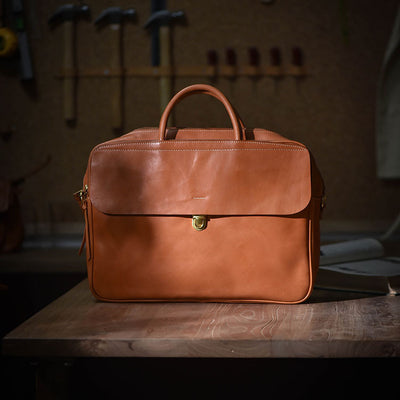 Cartera de Cuero Curtido al Natural con Múltiples Compartimentos para Hombre - Image 10