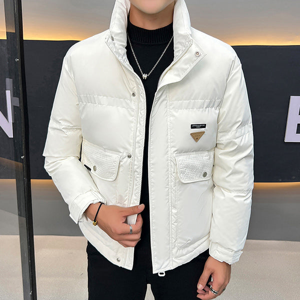 Chaqueta de Plumas Casual con Cuello Mao para Hombre