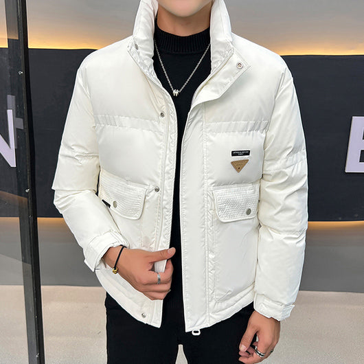 Chaqueta de Plumas Casual con Cuello Mao para Hombre