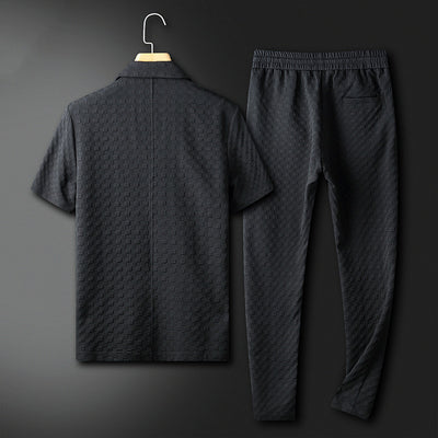 Traje Casual Hombre Cuello Estampado Oscuro - Image 2