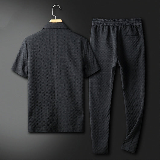 Traje Casual Hombre Cuello Estampado Oscuro - Image 2