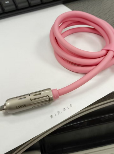 Cable de Carga Rápida 4 en 1 con Columna LED y Silicona Premium - Image 5