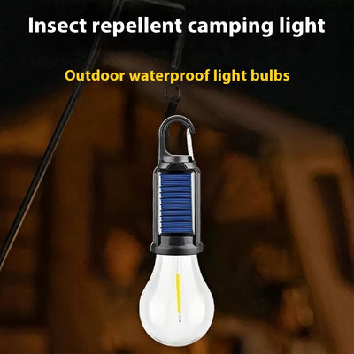 Lámpara Solar de Camping con Gancho y Carga USB - Luz Tungsteno Portátil - Image 6