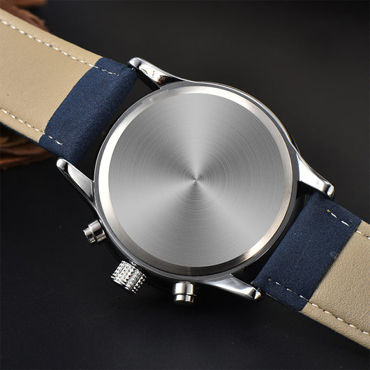 Reloj de Cuarzo para Hombre con Correa de Cuero y Calendario - Image 3