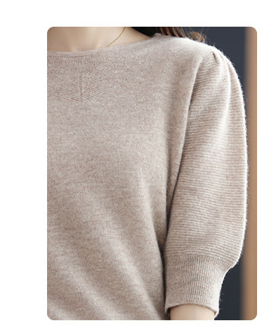 Blusa Suelta de Cuello Redondo Manga Corta Siete Puntos para Mujer - Image 19