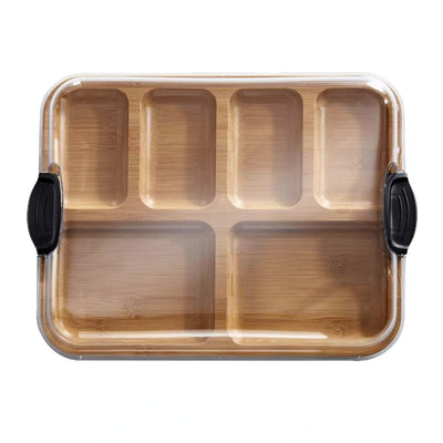 Bandeja Organizadora de Bambú con Tapa Acrílica Transparente - Image 6