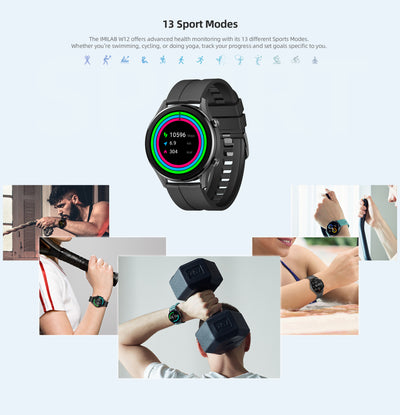 Reloj Inteligente IMILAB W12 - Smartwatch Deportivo con Monitor de Frecuencia Cardíaca y GPS