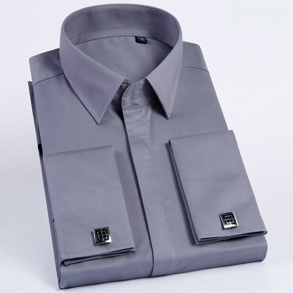 Camisa de Vestir para Hombre con Puños Franceses y Gemelos