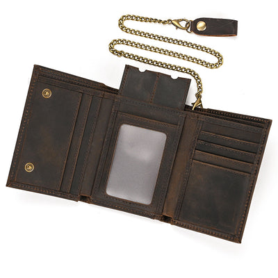 Billetera de Cuero Genuino para Hombre con Protección RFID y Cadena de Metal - Image 5