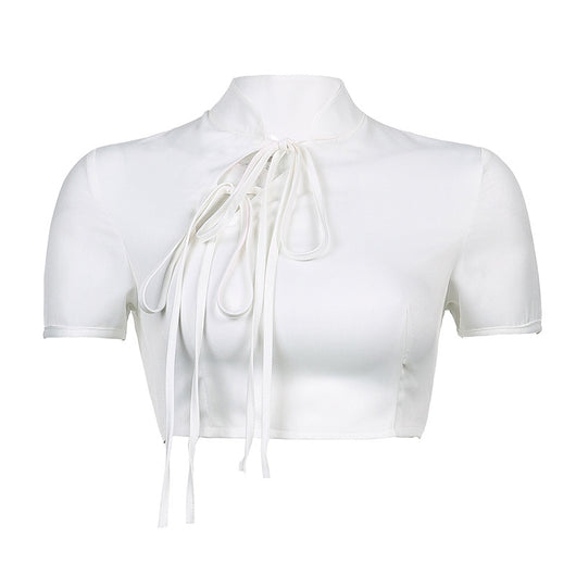 Falda Cheongsam Corta Estilo Hong Kong con Cuello Mandarin y Cintura Alta - Image 9