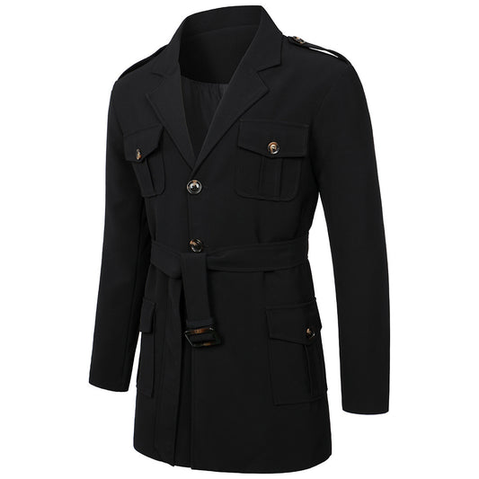 Abrigo Trench Casual de Largo Medio para Hombre - Traje Versátil
