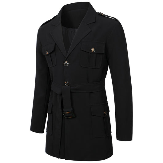 Abrigo Trench Casual de Largo Medio para Hombre - Traje Versátil