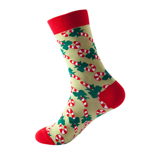Calcetines Navideños de Algodón con Reno y Nieve - Diseño Festivo Alegre - Image 7