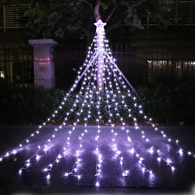 Luz Cascada LED Estrella de Cinco Puntas para Decorar Jardines y Patios - Image 9