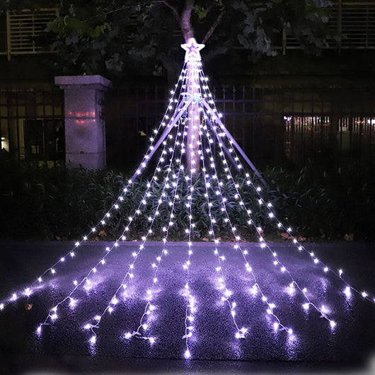 Luz Cascada LED Estrella de Cinco Puntas para Decorar Jardines y Patios - Image 9