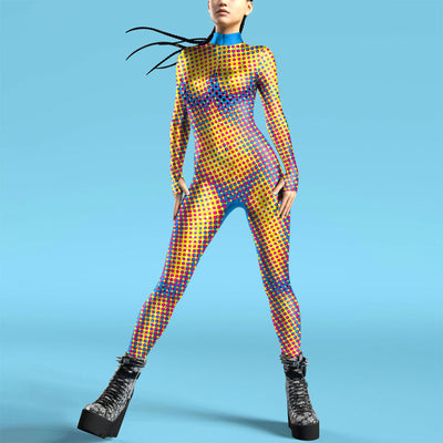 Jumpsuit Estampado 3D con Botones y Manga Larga - Image 4