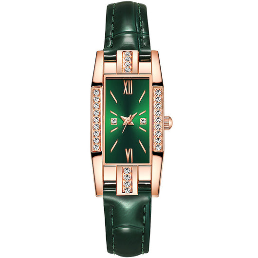 Reloj de Cuero para Mujer con Juego de Joyas Coordinadas de Tres Piezas - Image 2