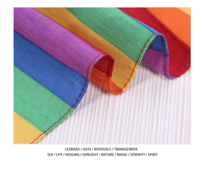Pañuelo Cuadrado LGBT Arcoíris de Algodón Transpirable para Exterior - Image 11