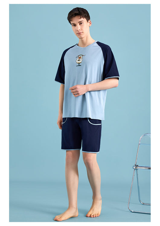 Pijama Hombre Estilo Colorblock con Estampado Cartoon - Image 9