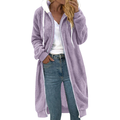 Abrigo de Invierno Mujer con Capucha y Forro Polar Doble Cara - Image 5