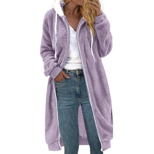 Abrigo de Invierno Mujer con Capucha y Forro Polar Doble Cara - Image 5