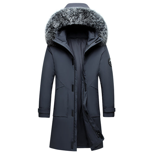 Abrigo Acolchado Hombre con Cuello de Piel de Zorro - Impermeable y Cálido