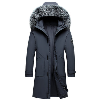 Abrigo Acolchado Hombre con Cuello de Piel de Zorro - Impermeable y Cálido