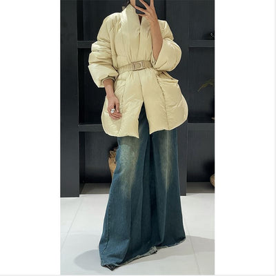 Chaqueta Acolchada de Algodón con Cordones Estilo Coreano para Mujer - Image 4
