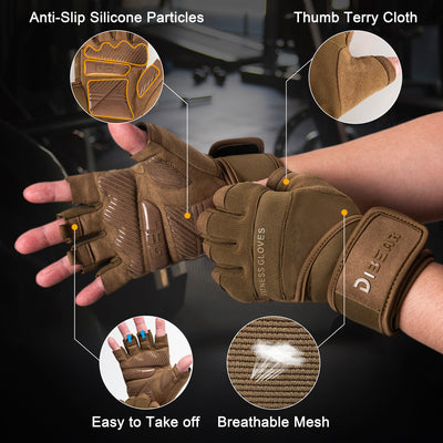 Guantes de Entrenamiento Deportivos Antideslizantes - Medio Dedo Universal para Pesas - Image 3